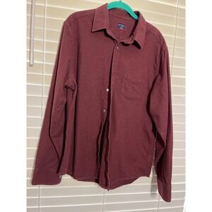 Untuck it Size Large burgundy button up shirt mens 100% cotton sherwood style
